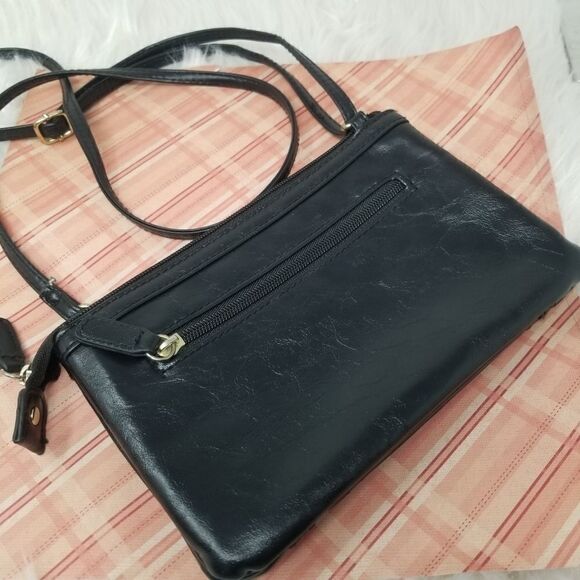 Black Faux Leather Crossbody Bag - Picture 7 of 9
